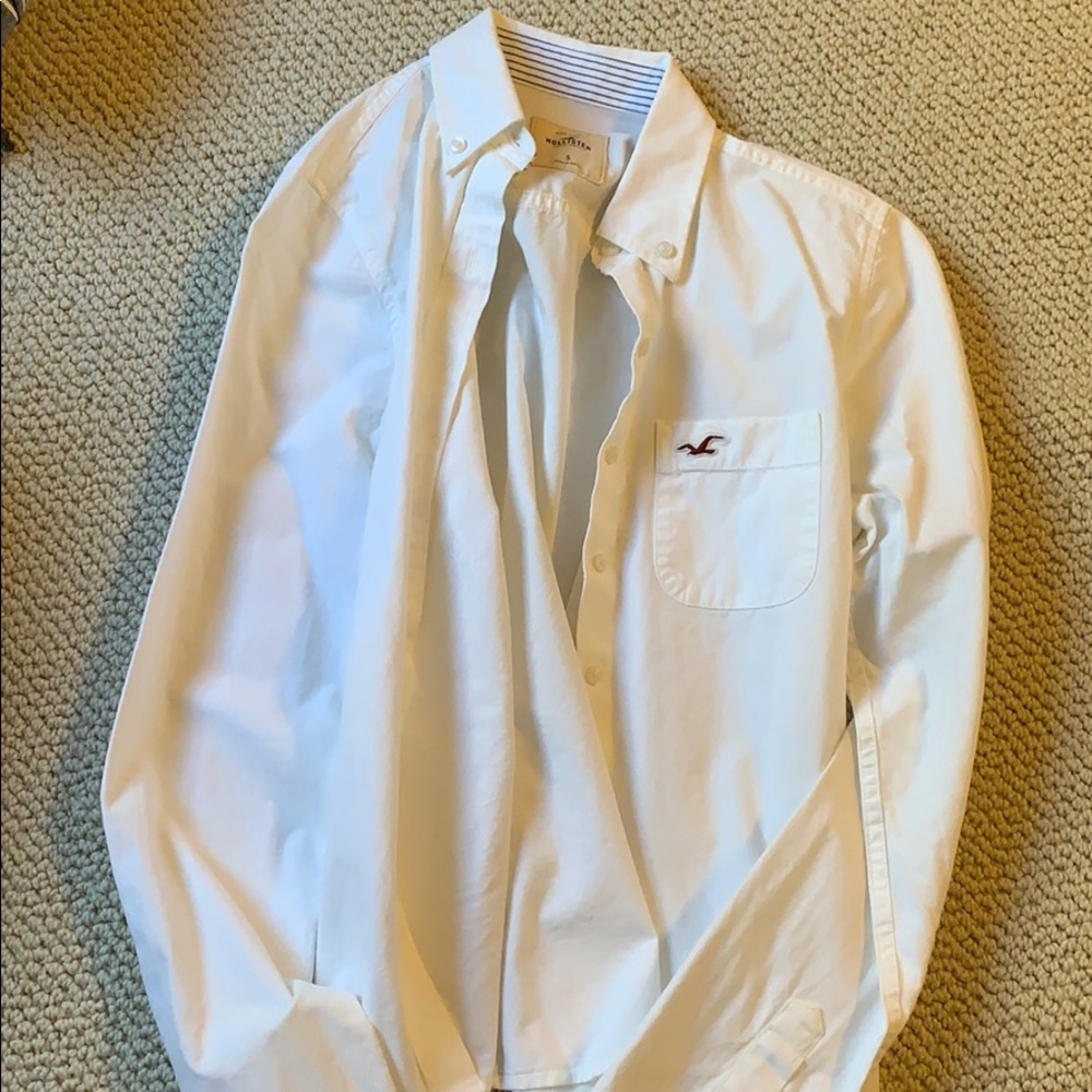 Hollister white button up top